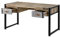 MASSIVMOEBEL24.DE | Factory - Schreibtisch aus Massivholz | Natur - Bedruckt | Mangoholz | + Beine aus Eisen | 2 Schubladen | 150x70x76 | Arbeitstisch Bürotisch PC-Tisch