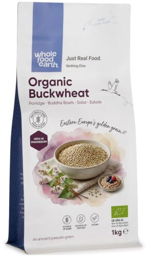 Wholefood Earth Bio-Buchweizen 1 kg | GVO-frei | Vegan | Ballaststoffquelle | Zertifiziert biologisch
