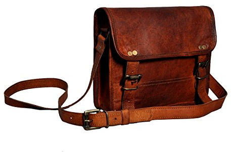 Shy Shy Let's Touch The Sky 25,4 cm lange Leder-Umhängetasche für Damen und Herren, Uni, Bürotasche, Braun, 25,4 cm (B) x 20,3 cm (H) x 7,6 cm (T), braun, 10 (W) x 8 (H) x 3 (D)