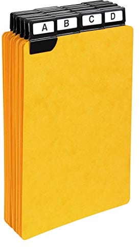 Exacompta 13748E Trennblätter Colorspan 24 teilig DIN A5 210x148mm hoch mit schwarzen Metalltaben Register gelb