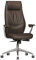 AMSTYLE Bürostuhl Echt-Leder Braun Design Schreibtischstuhl Armlehne Chefsessel höhenverstellbar 120KG Drehstuhl Synchronmechanik Drehsessel hohe Polster Rücken-Lehne Kopfstütze ergonomisch