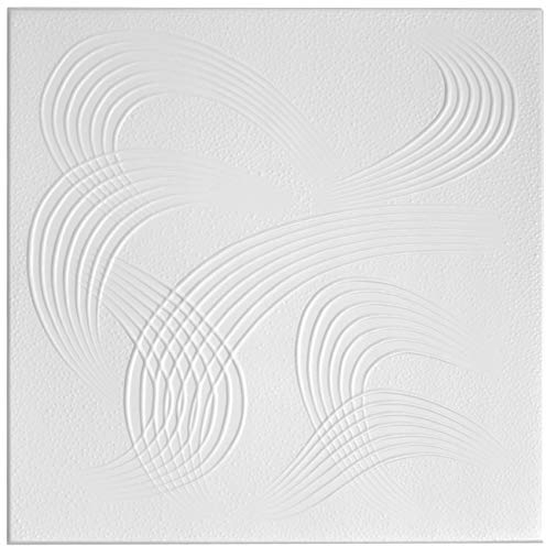 2 m² Placas de techo de XPS – Placas decorativas ligeras y resistentes a la forma, 50 x 50 cm Hexim Nº 84