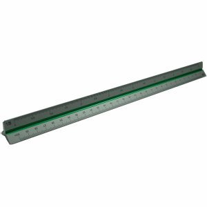 Rumold 248.908 Aluminium Präzisions-Dreikantmaßstab, 4 Teilung, 30cm Länge