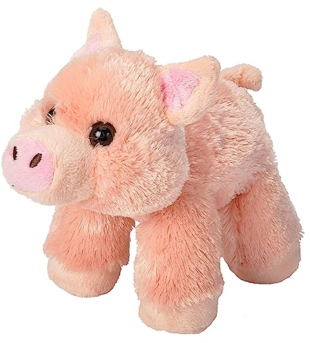 Wild Republic Hug'ems Plüschtier, Kuscheltier, Schwein Ferkel 18cm