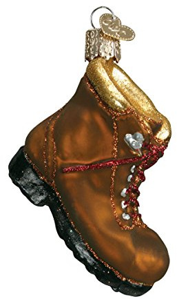 Old World Christmas Hiking Boot Glass Blown Ornament for Christmas Tree, Handcrafted Holiday Decoration, Sport Collection