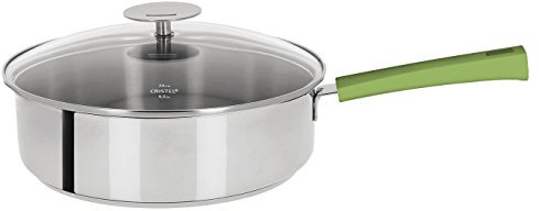 Cristel-Sartén Mutine Fija Tapa de Excalibur, Acero Inoxidable, Verde, 24 cm