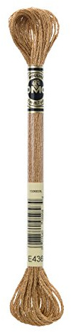 DMG Plaid Cotton Thread, Variegated for Stitching, 8 Metres 8.7-Yards Gold, Oak