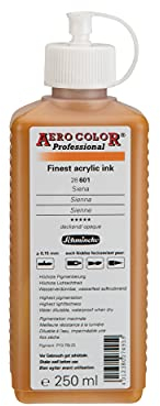 Schmincke - AERO COLOR® Professional, Siena, 250 ml, 28 601 027, feinst-flüssige, farbstarke Acrylfarbe für Acrylmalerei, Airbrush, Mixed Media