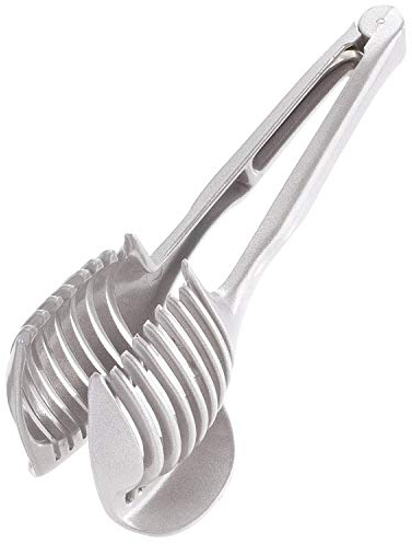 Westmark Pince à tomates/Aide à la Coupe, Pour des Tranches régulières, Longueur : 18,5 cm, Aluminium, Tomatex, Argenté, 51402260