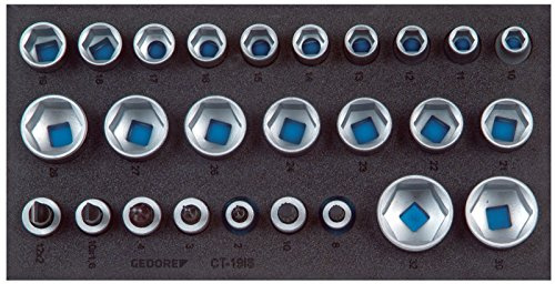 GEDORE 1500 CT1-19 IS Satz Steckschlüsseleinsätze 1/2' in Check-Tool-Modul, 1 Stück