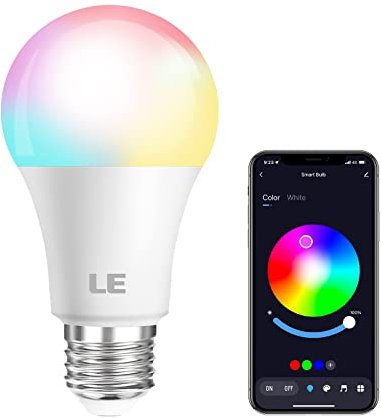 LE Bombilla LED 5W RGB E27 A60, cambio de color, 16 colores, mando a distancia incluido, luz LED