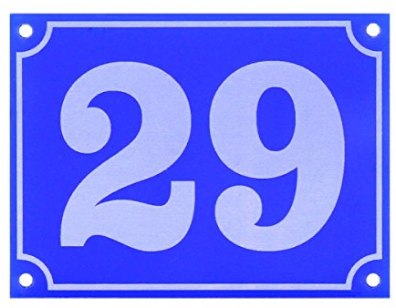 Bütic GmbH Plexiglas® Retro Hausnummernschilder - Wunschzahl + optional mit Straße, Schildform:Schild 1-120 x 90 mm