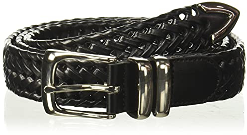 Perry Ellis Herren Portfolio Braided Belt with Leather (Sizes 30-54 Inches) Gürtel, Schwarz, 36
