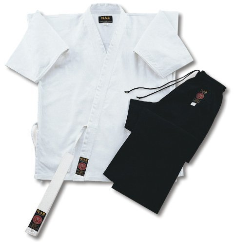 Playwell Giacca da karate-tuta colore bianco/Nero pantaloni