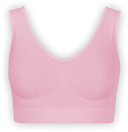 UnsichtBra Soutien Gorge sans Armature Femme en Microfibre – Bralette Femme sans Coutures, sans Crochets, Respirante | Maintien léger, Facile à Enfiler (wellbra_sngl)(S, Rose)