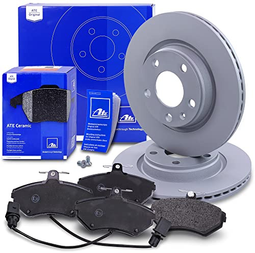ATE Bremsenset Vorderachse inkl. Bremsscheiben vorne Ø 280 mm belüftet und Bremsbeläge vorne + Warnkontakt Kompatibel mit AUDI A4 B5, B6, B7, SEAT EXEO, VW PASSAT B5