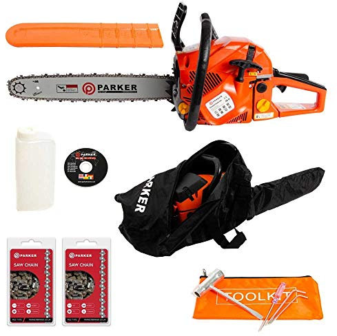 62cc 18 Petrol Chainsaw + 2 x Chains + More