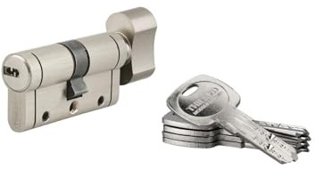 THIRARD Cylindre de Serrure Trafic 12, Anti-Perçage, 35 x 35 mm, Argent | Protection anti-arrachement, anti-casse, finition nickelée, 5 clés réversibles incluses, installation simple