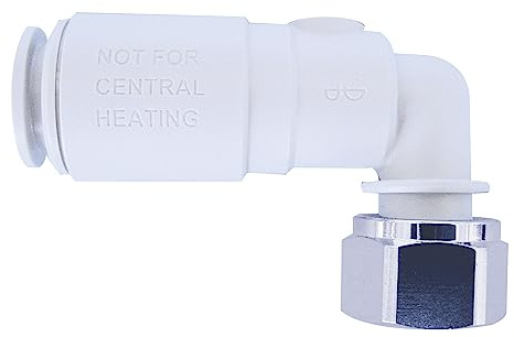 John Guest Speedfit 15SVBTC-WP 15 mm x 1/2 inch BSP Plastic Angle Service Valve with Tap Connector,White,Bag of 1