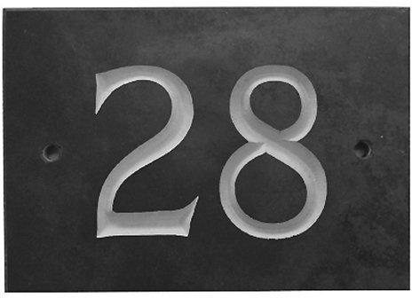 The House Nameplate Company Slate House Number, Charcoal Grey,Number 28