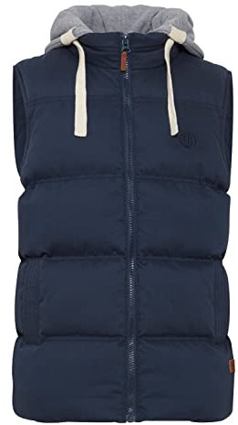 Blend BHJens Herren Weste Steppweste Outdoor Weste mit Kapuze Stehkragen Eingrifftaschen Regular fit, Größe:M, Farbe:Navy (70230)