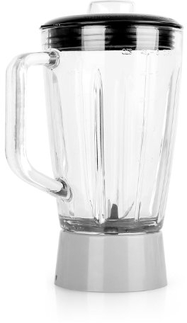 Klarstein Carina Lucia Küchenmaschine Mixkrug Ersatzteil (1,5 Liter-Glaskrug, 6 Klingen, Deckel mit Gummidichtung) klar