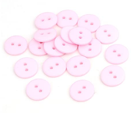 Runde Knöpfe aus Kunstharz, 15 mm, 2 Löcher, 100 Stück, rose, 15 mm