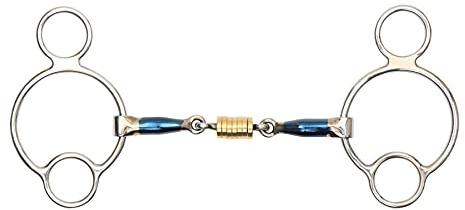 Shires Blue Sweet Iron Universal Horse Bit with Roller Link - Multiple Sizes 5.5