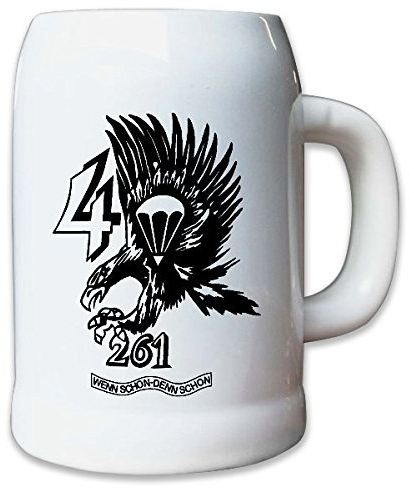 4 Kp FschJgBtl 261-Fallschirmjägerbataillon Bundeswehr Krug Bierkrug 0,5l #9778