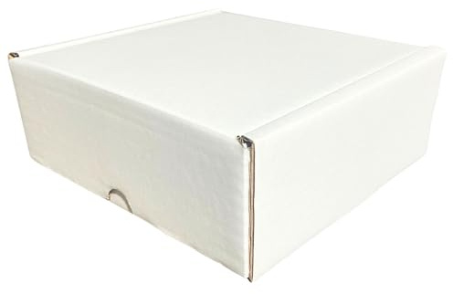 W.E. Roberts Postal Boxes White Cardboard boxes for posting small business packaging 15x15x6cm (6x6x2½) Shipping box, Small parcel boxes, Box mailers Pack of 50
