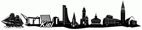 Samunshi® Kiel Skyline Aufkleber Sticker Autoaufkleber City Gedruckt - 15x3cm schwarz