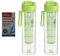 Trudeau Maison Trinkflasche grün, 500ml 2er Set mit Fruchtsieb