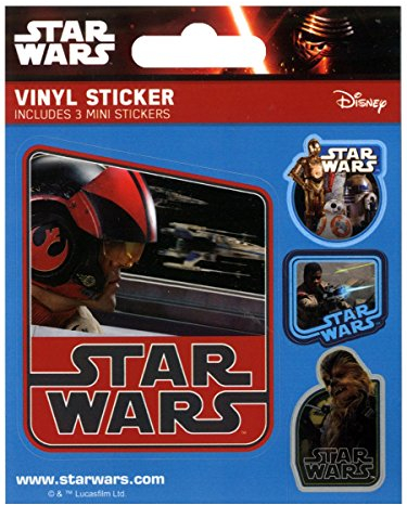 Pyramid International Vinyl-Aufkleber Star Wars Episode VII (Resistance Retro), Papier, Mehrfarbig, 10 x 12.5 cm