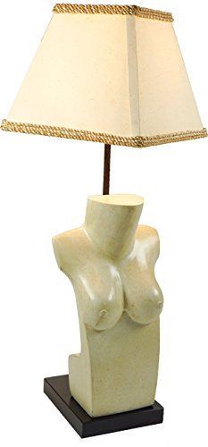 GURU SHOP Tischleuchte Kokopelli Magdalena- Lamp H1234, Beige, 58x23x23 cm