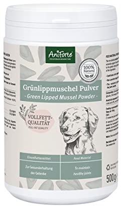 AniForte Green Lipped Mussel for Dogs and Cats 500g Powder - 100% Natural Joint Supplement with Glucosamine, Lipids, Omega-3 Fatty Acids, Minerals and Amino Acids
