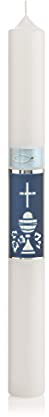 Wiedemann 167194.007 Tauf-Kommunion-Konfirmationskerze, Wachs, Blau, 40 x 4 cm