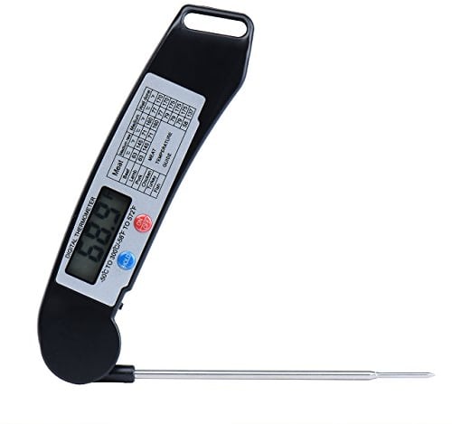 Newcare Termometro Digitale da Cucina Sonda Piechevole in INOX per Cibo, Carne, Barbecue, BBQ, Griglia, Forno, Vino