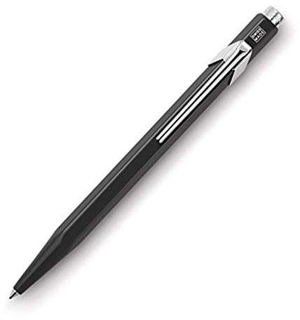 Caran d-Ache 849.009 Kugelschreiber, einziehbar, Ballpoint Kugelschreiber, Blau, Schwarz, Silber, Aluminium, Sechskant, 1 Stück