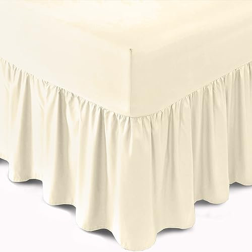 Gaveno Cavailia Luxury Non-Iron PERCALE VALANCE Sheet, Poly-Cotton, Cream , King