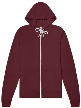 Bella 3739 Unisex Poly-Cotton Fleece Full-Zip Hoodie - Maroon - M (US)