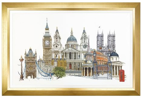 Thea Gouverneur - Counted Cross Stitch Kit - London - Aida - 18 Count - Embroidery Kit for Adults - DMC Embroidery Threads and Other Cross Stitch Supplies Included - 470A