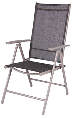 4x Klappsessel Gartenstuhl Klappstuhl 7-fach verstellbar Aluminium Gartenmöbel , Farbe:schwarz