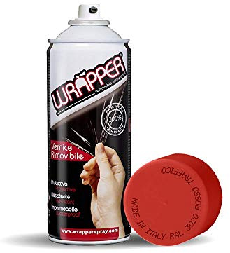 Wrapper 400WRAPPER3020 Peinture Aérosol Pelable, Rouge Signalisation Ral 3020, 400ml