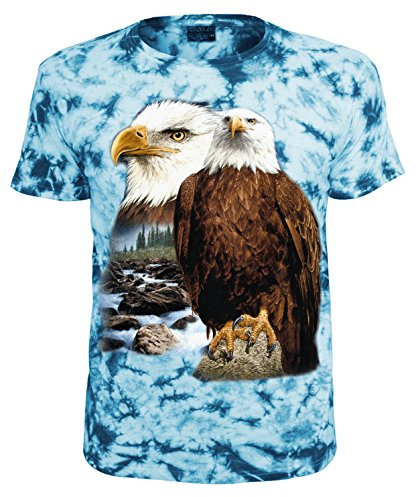 Herren Damen T-Shirt Adler Weisskopfseeadler Vogel Seeadler Shirt Blau Größe XXXL