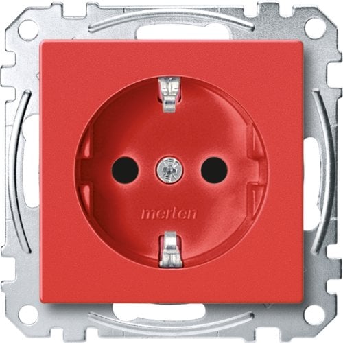 Merten MEG2300-0306 SCHUKO-Steckdosen für Sonderstromkreise, BRS, Steckklemmen, rubinrot, System M
