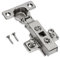 GTV - 1 x Minischarnier mit Dämpfung, Topfdurchmesser 26 mm - Scharnier Eckanschlag - Montageplatte H=0 mit Euroschrauben - stiller Verschluss - Clip-On-Kette