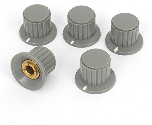 sourcing map 5 x Grau Rippen Griff 6mm Split Shaft Potentiometer Potiknöpfe