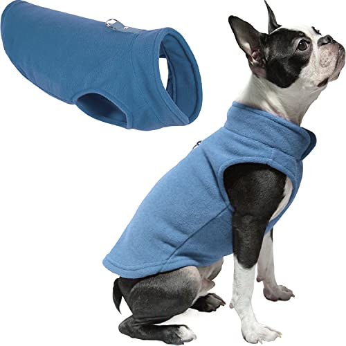 Gooby Every Day Hundeweste für kleine Hunde, Fleece, für kaltes Wetter, Größe S, Blau