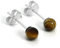 925 Sterlingsilber & 4mm Tigerauge Stein Ohrstecker