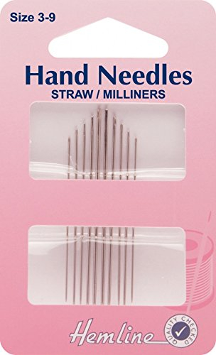 Hemline Straw Milliners Sewing Needles Size 3-9